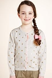 Pure Cotton Spot Print Cardigan