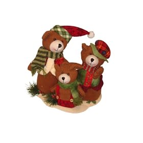 10" Christmas Interactive Singing Bear Family Set