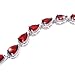 EVER FAITH Prong Cubic Zirconia Wedding Tennis Bracelets for Women, Teardrop January Birthstone Bracelet Garnet Color Silver-Tone