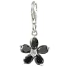 Quiges Charms Anh�nger Versilbert Blumchen Schwarz f�r Bettelarmband