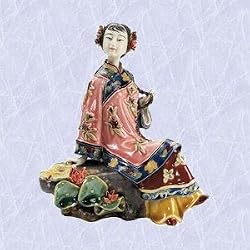 Chinese princess statue Maiden Porcelain sculpture New