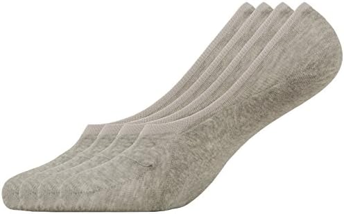 YOGO Men's Cotton Hidden No-Show Socks Fake Socks 4 Pairs Gray