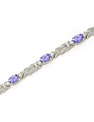 14kt Yellow Gold Oval Tanzanite and Diamond Bracelet