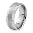 Domed Brushed and Polished Tungsten Carbide Ring (8.0mm) - Sizes 6 - 13