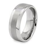 Domed Brushed and Polished Tungsten Carbide Ring (7.0 mm)- Sizes 8-13