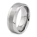 Domed Brushed and Polished Tungsten Carbide Ring (7.0 mm)- Sizes 8-13
