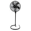 16" Three-Speed Adjustable Oscillating Floor Fan, Metal and Plastic, Black