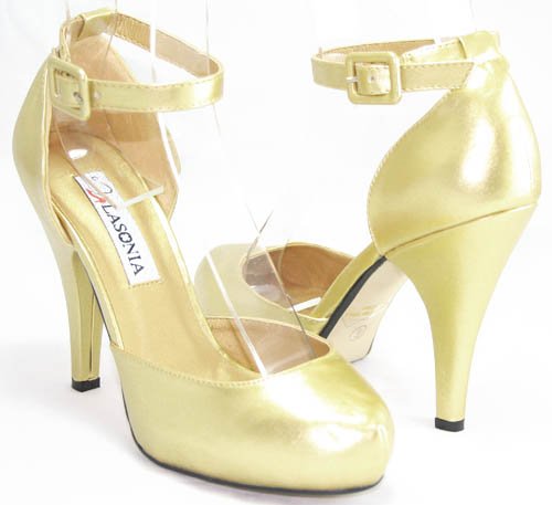 Metallic Gold Formal Mary Janes Platform Heels