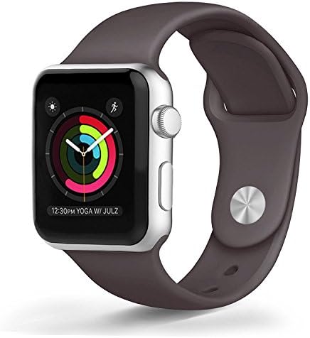Apple Watch Replacement Band - JV Accessories 38mm Soft Silicone Replacement Sports Wristbands Straps for Apple Wrist Watch iWatch Formal/Casual Colors (38mm/Cocoa Brown)