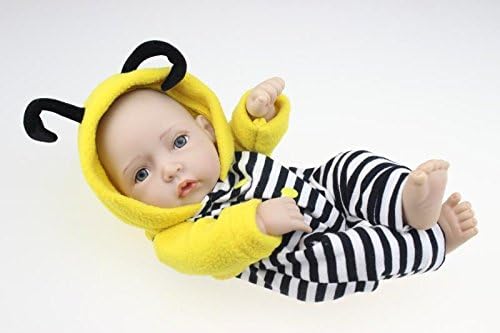 New 11" Safety Full Body Silicone Vinyl Reborn Baby Doll Little Bee Clothes Gift