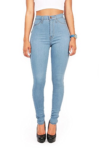 Vibrant Junior's High Waist Skinny Jeans (Light Blue, 11)