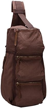 Domiray Portable Canvas Backpack Travel Rucksack Outdoor Luggage Satchel Bag (Coffee)