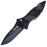 BLACKHAWK! CQD Mark 1 Type E Manual Folding Knife in Black - Plain Edge
