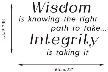Thostore Original Quote Wall Decal Wisdom is Knowing the Path Quote Wall Sticker Home Decor