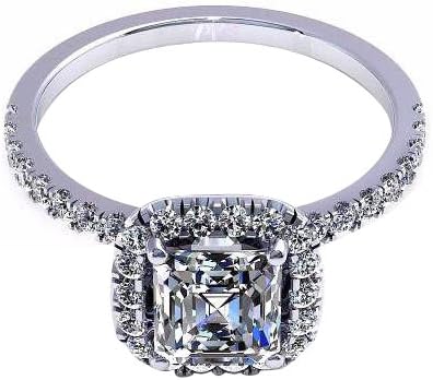 Shashvat Jewels Women's Princess Cut 10K Simulated Diamond Engagement Ring White Gold 10.5