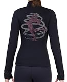Ice Figure Skating Dress Practice Polar Fleece Jacket with Rhinestones JR230AB- Adult Large