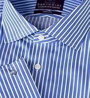 Sartorial Luxury Slim Fit Pure Cotton Striped Shirt