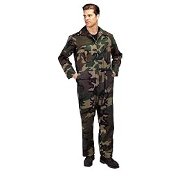 Unlined Woodland Camo Coveralls