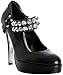 Be&D black leather 'Richmond' studded platform pumps