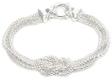 Silver 4 Strand Popcorn Knot Large Ring Bracelet 8