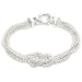 Silver 4 Strand Popcorn Knot Large Ring Bracelet 8"