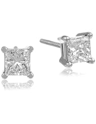 IGI Certified 14k Gold Princess-Cut Diamond Studs (1 cttw, H-I Color, SI2-I1 Clarity)