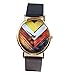 TPT Geneva Geometry Pattern Leather Band Watch Men Women Wrist Watches(Black)