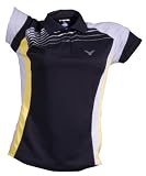  VICTOR Damen Polohemd black 6410, schwarz, grau, gelb 