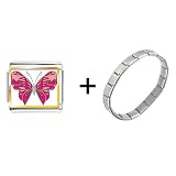 Shades Of Pink Butterfly Italian Charm Bracelet