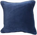 Brushed Cotton, 18"x18", Corded, Navy Blue Throw Pillow; Assembled in the U.S.A