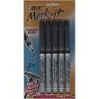Bic Mark It Permanent Marker, Fine Point, 5 Black Markers