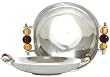 Aluminum Round Dish with Dark Mocha and Gold Glass Bead Handles 9 1/2"D 1 3/4"H