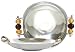 Aluminum Round Dish with Dark Mocha and Gold Glass Bead Handles 9 1/2"D 1 3/4"H