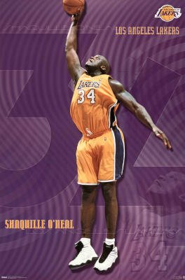 (23x34) Los Angeles Lakers Shaquille O'Neal Sports Poster Print