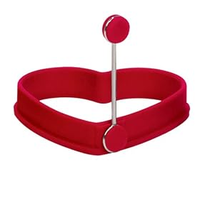 Trudeau 4-Inch Heart Shaped Egg Ring, Red