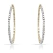 Hoops Earrings With 3.00ctw Genuine Diamonds Crafted in Two tone Gold. Total item weight 8.8g Length 43mm