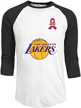 Tee PrintÂ 3/4Â SleeveÂ Raglan Man's LosAngeles Lakers Fit Black Graphic Tees