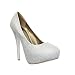 Silver Prom Shoes Womens Prom Party Silver Glitter Court Shoes SIZE 3-8