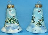  Birds in Forest Russian Ceramic Christmas Bell Ornament