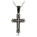 Men's Diamond Fleur de lis Necklace in Stainless Steel