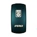 STVMotorsports Laser Green Rocker Switch Stereo 20A 12V ON/Off LED Lighted for Car Truck Boat ATV UTV