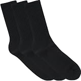 BLUE CROWN Mens Crew Socks 3-Pack - Black