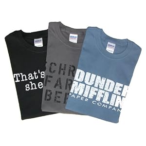 The Office Adult T-Shirt Gift Set 3-Pack - Dunder Mifflin Paper Co, That's What She Said, Schrute...