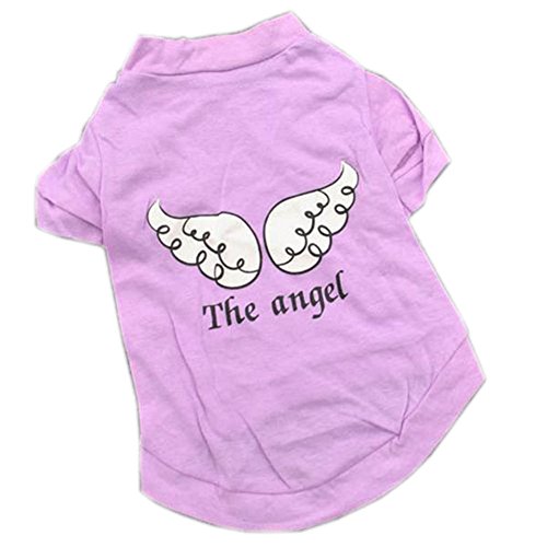 PanDaDa Puppy Pet Dog Wing T Shirt Vest Apparel Clothes Coat Costume Purple ...