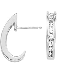 Pair of 14K White Gold Diamond Earrings - 0.55 Ct. -- LIFETIME WARRANTY
