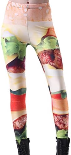 Skinny Yoga Fitness Women Hamburger Food Girls Punk Pants Jeggings Tights