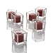Set of 72 Square Votive Holders & 72 Unscented Votive Candles, Red Unscented