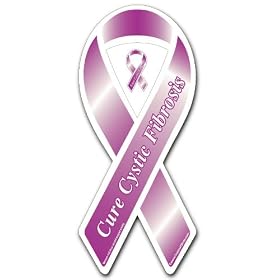 Cure Cystic Fibrosis Purple Ribbon Magnet
