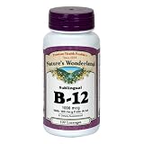 Nature's Wonderland Vitamin B-12 Chewable Lozenges with Folic Acid, 100 mcg, 100-Count Bottles (Pack of 3)
