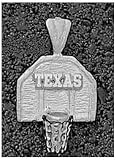 Logo Art Texas Longhorns Sterling Silver Backboard Pendant